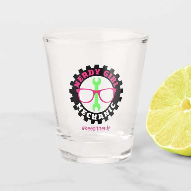Keep it Nerdy Shot glass (Front)