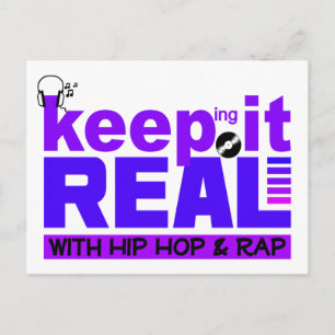 Keep It Real with hip hop & rap postcard
