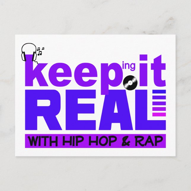 Keep It Real with hip hop & rap  postcard (Front)