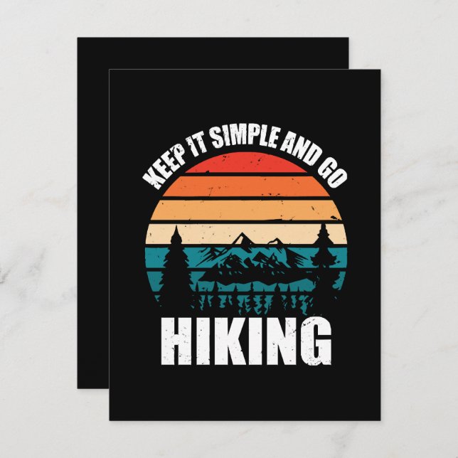 Keep It Simple And Go Hiking Card (Front/Back)