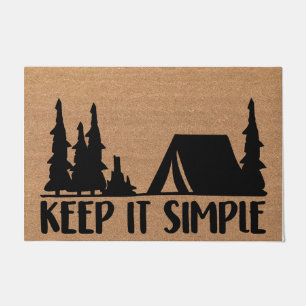 Keep It Simple Black Retro Mat, Vintage Doormat
