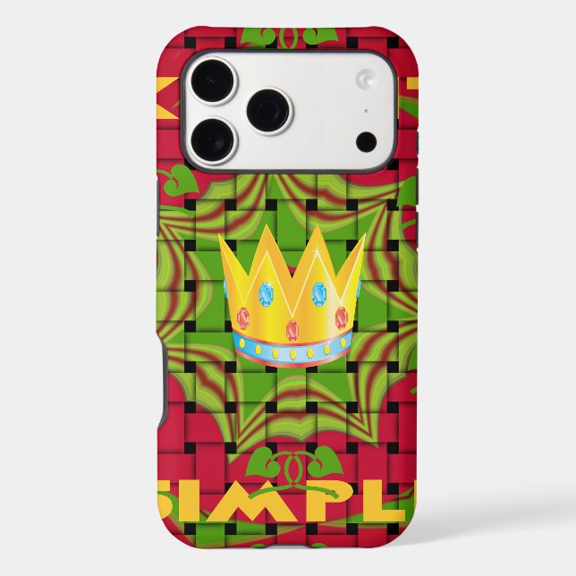 Keep It Simple: Bold Golden Red Woven Floral print (Back)