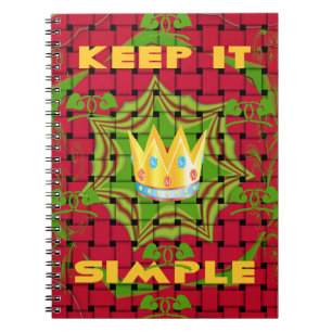 Keep It Simple: Bold Golden Red Woven Floral print Notebook