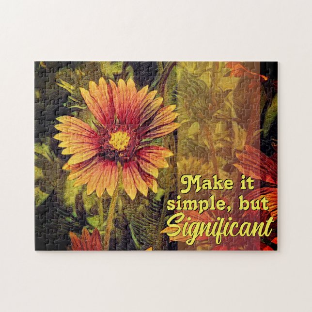 Keep it Simple But Significant Blanket Flower Jigsaw Puzzle (Horizontal)