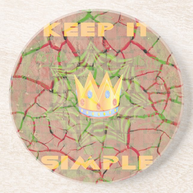 Keep It Simple: Cracked Earth Royal Clarity Art Coaster (Front)