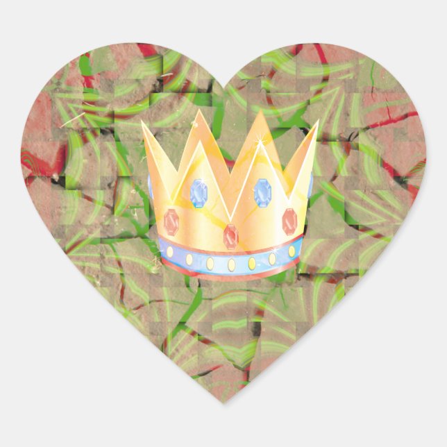 Keep It Simple: Cracked Earth Royal Clarity Art Heart Sticker (Front)