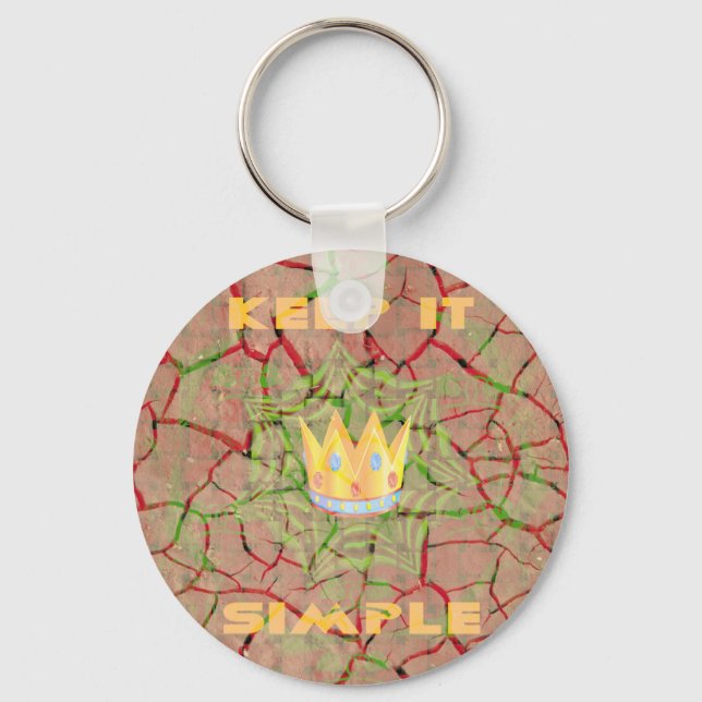 Keep It Simple: Cracked Earth Royal Clarity Art Keychain (Front)