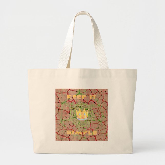 Keep It Simple: Cracked Earth Royal Clarity Art Large Tote Bag (Front)