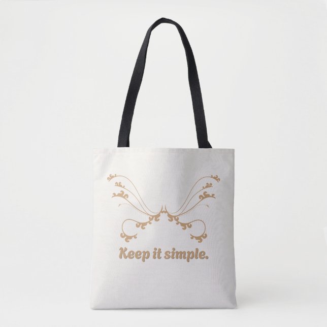 'Keep It Simple' Elegant Minimalist Tote Bag (Front)