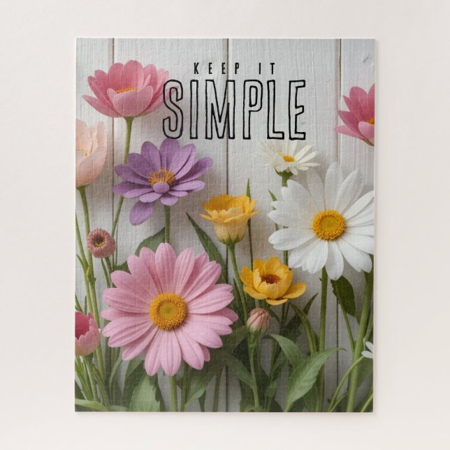 "Keep It Simple" Floral Jigsaw Puzzle (Vertical)