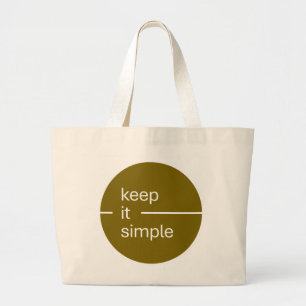 'Keep It Simple' Modern Minimalist Geometric Large Tote Bag