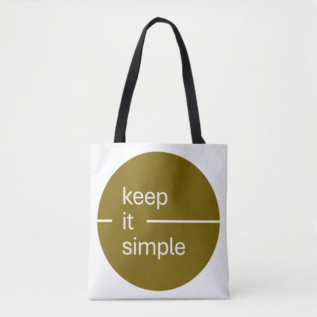'Keep It Simple' Modern Minimalist Geometric Tote Bag (Front)
