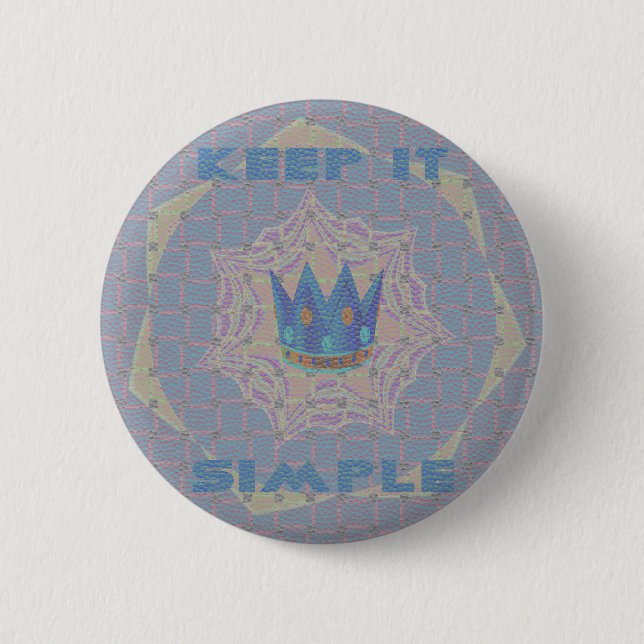 Keep It Simple: Pastel Royal Clarity Pattern Art 2 Inch Round Button (Front)