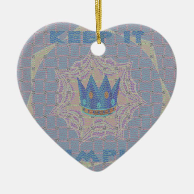 Keep It Simple: Pastel Royal Clarity Pattern Art Ceramic Ornament (Front)