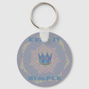 Keep It Simple: Pastel Royal Clarity Pattern Art Keychain