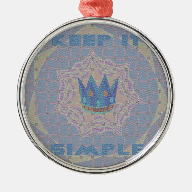 Keep It Simple: Pastel Royal Clarity Pattern Art Metal Ornament (Front)