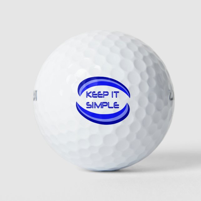 Keep it Simple Quote Recovery Slogan In Blue  Golf Balls (Front)