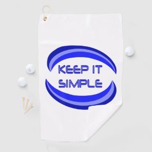 Keep it Simple Recovery Slogan Quote In Blue Golf Towel