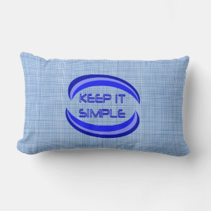 Keep it Simple Recovery Slogan Quote In Blue Lumbar Pillow