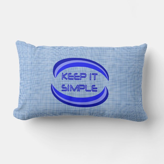 Keep it Simple Recovery Slogan Quote In Blue Lumbar Pillow (Front)