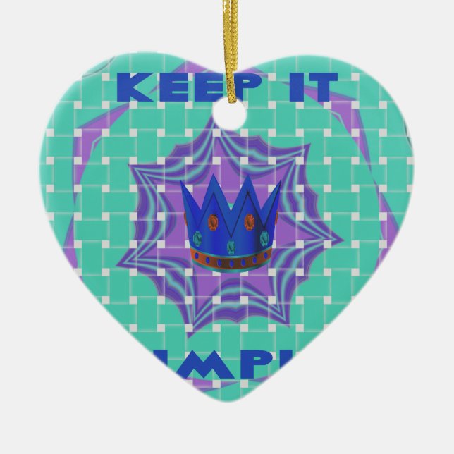 Keep It Simple: The Royal Clarity Pattern Art  Ceramic Ornament (Front)