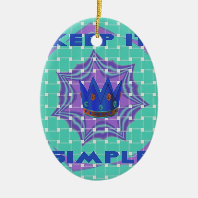 Keep It Simple: The Royal Clarity Pattern Art  Ceramic Ornament (Front)