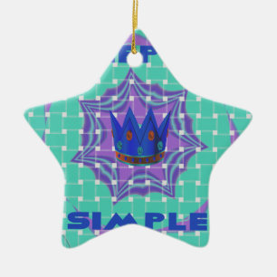 Keep It Simple: The Royal Clarity Pattern Art Ceramic Ornament