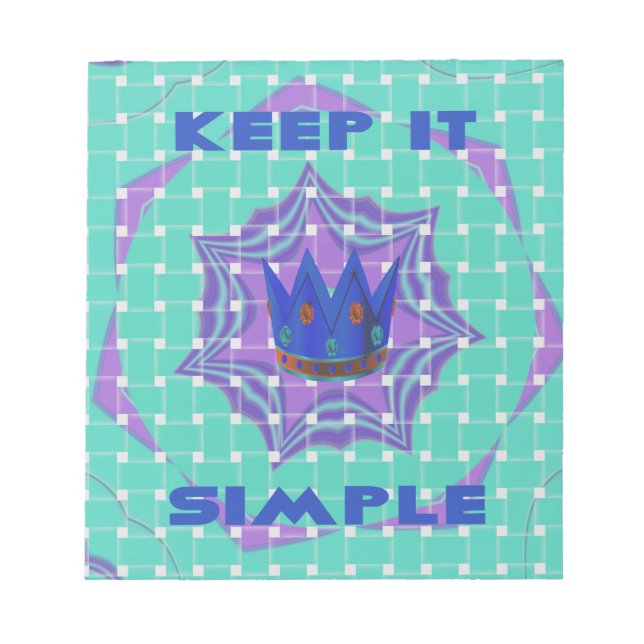 Keep It Simple: The Royal Clarity Pattern Art  Notepad (Front)