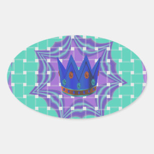 Keep It Simple: The Royal Clarity Pattern Art  Oval Sticker