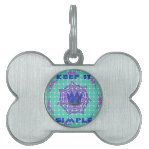 Keep It Simple: The Royal Clarity Pattern Art Pet Name Tag