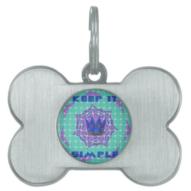 Keep It Simple: The Royal Clarity Pattern Art  Pet Name Tag (Front)