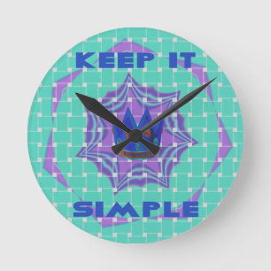Keep It Simple: The Royal Clarity Pattern Art  Round Clock