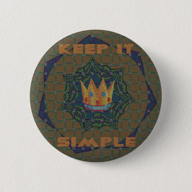 Keep It Simple: The Royal Clarity Pattern Design 2 Inch Round Button (Front)