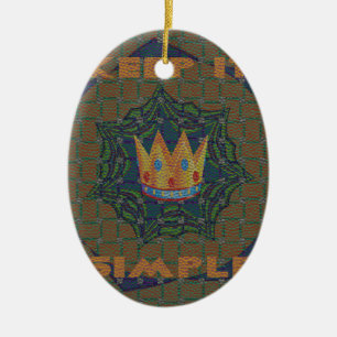 Keep It Simple: The Royal Clarity Pattern Design Ceramic Ornament