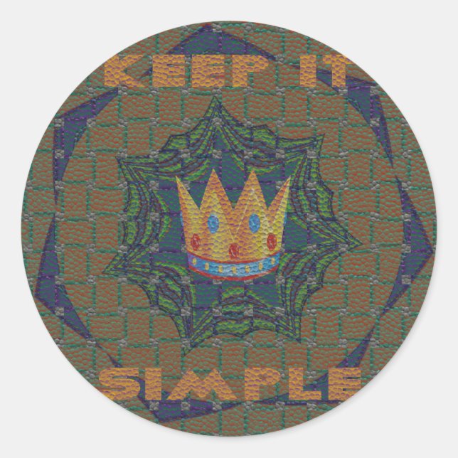 Keep It Simple: The Royal Clarity Pattern Design Classic Round Sticker (Front)