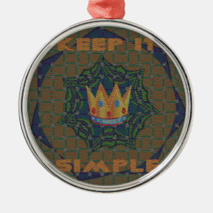 Keep It Simple: The Royal Clarity Pattern Design Metal Ornament