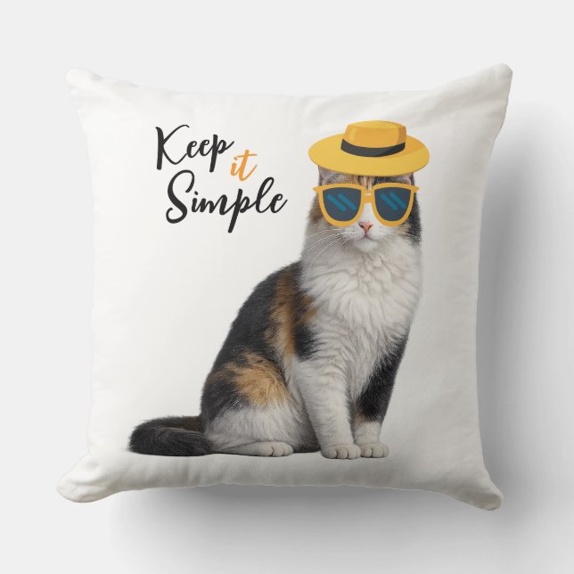Keep it simple Throw Pillow (Front)