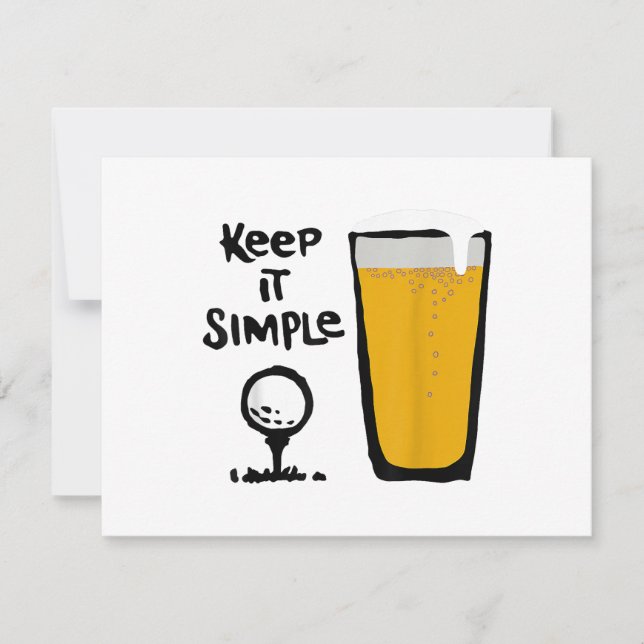 Keep It Simples Funny Golf Beer Holiday Card (Front)