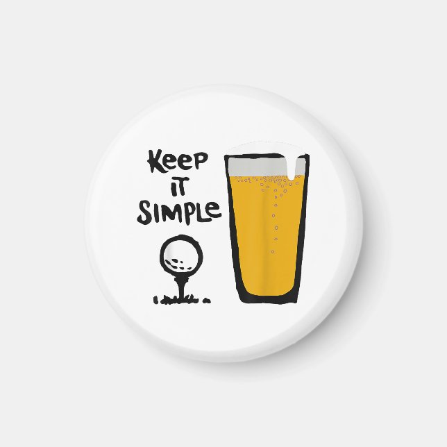 Keep It Simples Funny Golf Beer Magnet (Front)