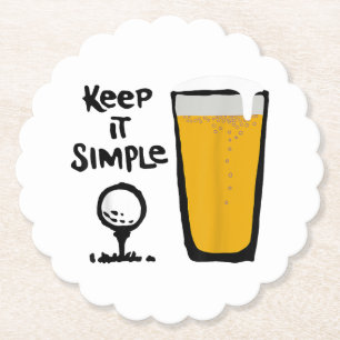 Keep It Simples Funny Golf Beer Paper Coaster