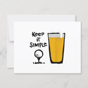 Keep It Simples Funny Golf Beer RSVP Card