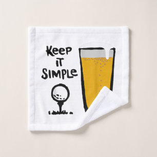 Keep It Simples Funny Golf Beer Wash Cloth