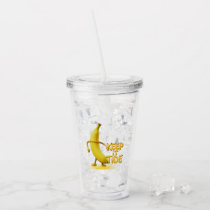 Keep It Tide – Funny Banana Typography Minimalist Acrylic Tumbler