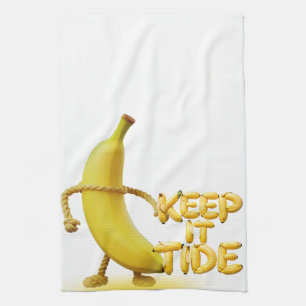 Keep It Tide – Funny Banana Typography Minimalist Kitchen Towel
