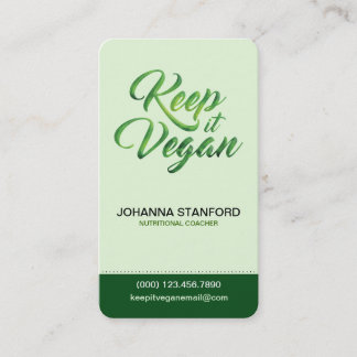 Keep it Vegan Happy Quote Business Card