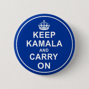 KEEP KAMALA AND CARRY ON 2 INCH ROUND BUTTON