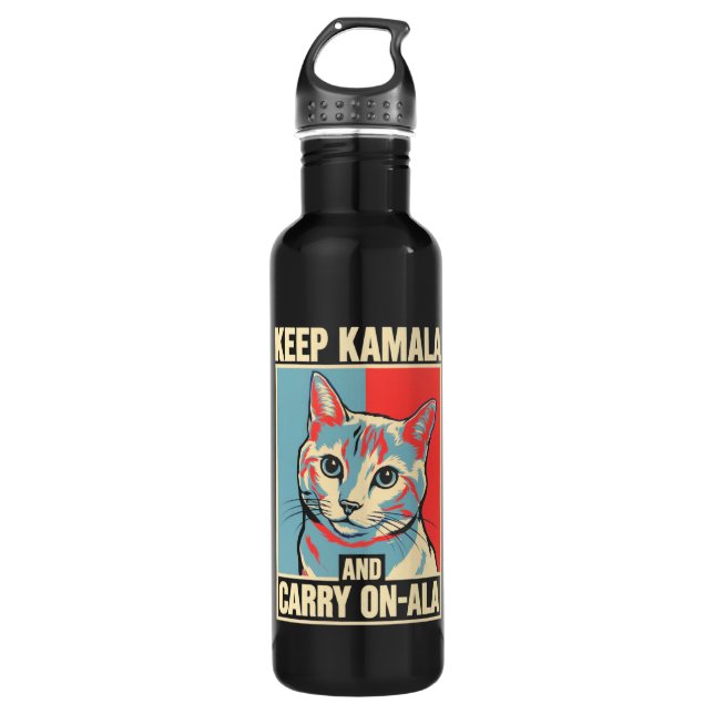 Keep Kamala and Carry On-A-La LA Kamala Harris 710 Ml Water Bottle (Front)