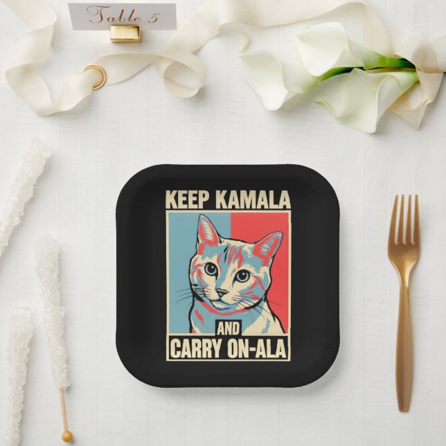 Keep Kamala and Carry On-A-La LA Kamala Harris Paper Plate (Wedding)