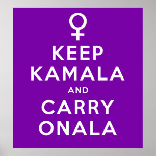 Keep Kamala and Carry Onala Purple Background Poster
