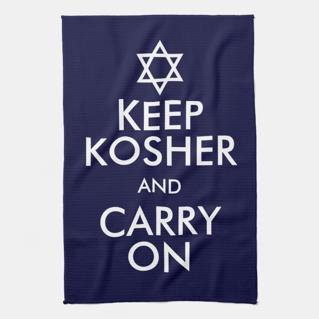 Keep Kosher and Carry On Kitchen Towel (Vertical)